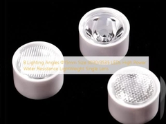 8 Angles d'éclairage Φ15mm Taille 3030/3535 LED haute puissance Résistance à l'eau Poids léger Lentille unique