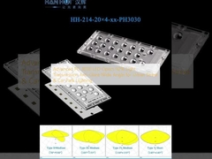 Optique LED PC 3030 avancée 92% de transmission lumineuse Anti-éblouissement Grand angle pour l'éclairage urbain de rue et de stationnement