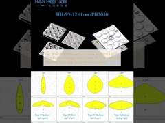 Lentille carrée de 50×50 mm 12×1pcs conceptions de distribution de lumière multiple Anti-éblouissement PC Éco-matériel Streetlighting et projecteurs Lentilles