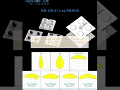 4×1pcs 5050LEDs 50×50mm Taille 9 Types Distributions lumineuses Uniforme Luminescence Facile d'installation Éclairage de rue et projecteurs Lentilles