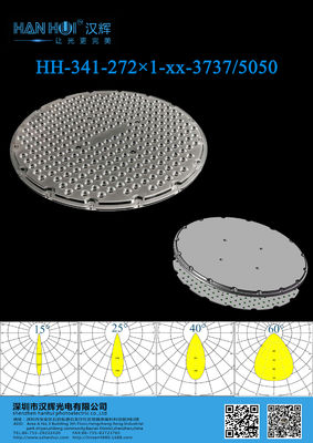 3737&5050 LEDs High Power 92% Tranmisttances 374.96×13.8mm LED Light Lens For Stadium Lighting