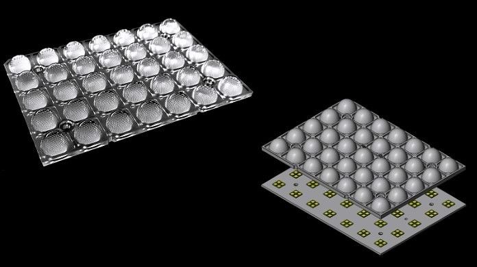 60°/90° Available 120×86mm Size 3030LEDs Glare-Free High-Efficiency Optics Flood Lighting Lens