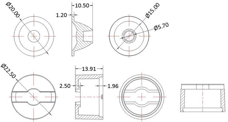 φ20mm Size 93%+ Transmittance PC&PMMA Durable Material Lightweight Brighten Single Lens